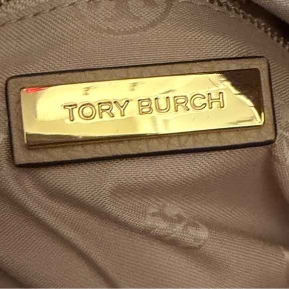 Tory Burch Beige Tan Pebbled Leather Tote/Crossbody with Braided Top Handle - Picture 6 of 13